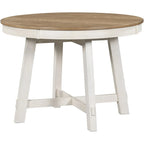 Table de salle à manger ronde extensible de style ferme avec 16 rallonges en bois