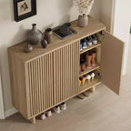 Meuble à chaussures Acekool 46 avec porte cannelée, meuble de rangement 5 niveaux, banc d'entrée rustique pour couloir, 41,5H