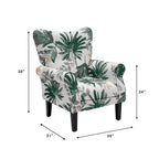 Fauteuil d'appoint moderne Erommy, fauteuil à dossier haut, canapé simple en tissu rembourré avec boutons et pieds en bois pour salon
