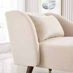 Chaise longue moderne en velours, chaise longue rembourrée avec accoudoir incurvé, canapé-lit de salon pour chambre, bureau, salon