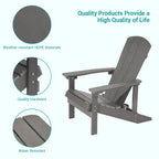 Chaises Adirondack d'extérieur en bois résistantes aux intempéries Bonosuki - Lot de 4