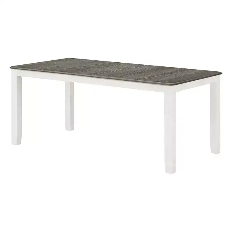 Ensemble de salle à manger extensible de style ferme pour 6 personnes, table rectangulaire et 6 chaises rembourrées