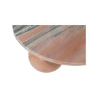Table basse ronde en marbre avec pieds sphériques, multicolore, 4 places