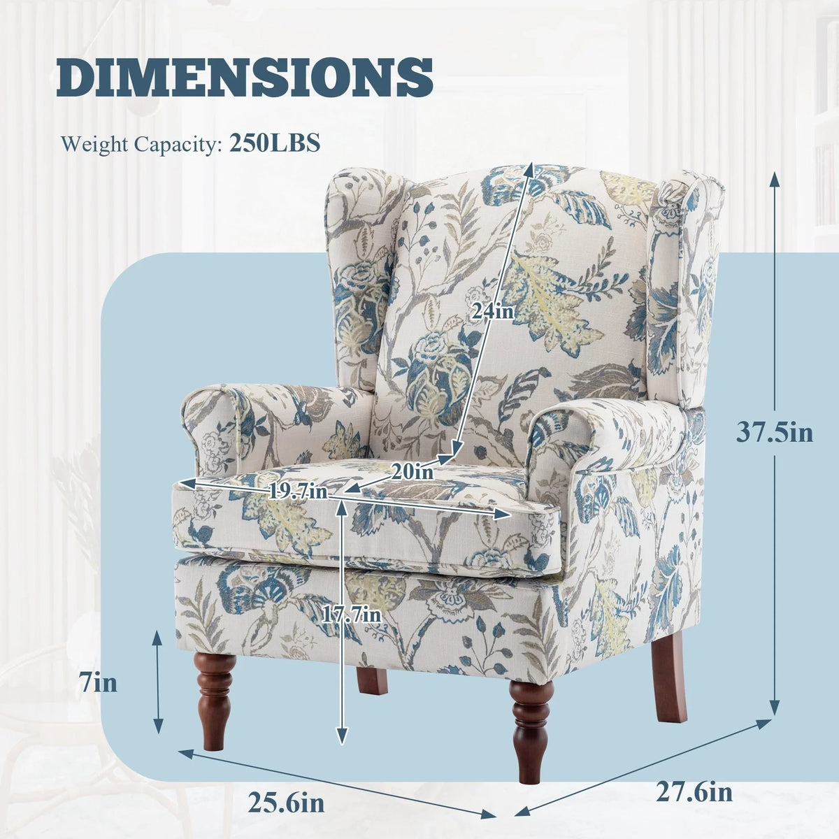 Fauteuil d'appoint moderne Erommy, fauteuil à dossier haut, canapé simple en tissu rembourré avec boutons et pieds en bois pour salon