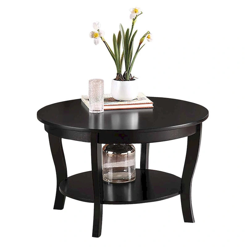 Table basse ronde avec étagère American Heritage de Convenience Concepts