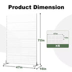 MAYEERTY 72x47 Écran de confidentialité extérieur naturel blanc, séparateur pliable naturel en 6 pièces pour jardin et cour arrière