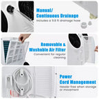 Climatiseur portable Costway 8000 BTU (11 500 BTU ASHRAE) à double tuyau 3 en 1 avec télécommande