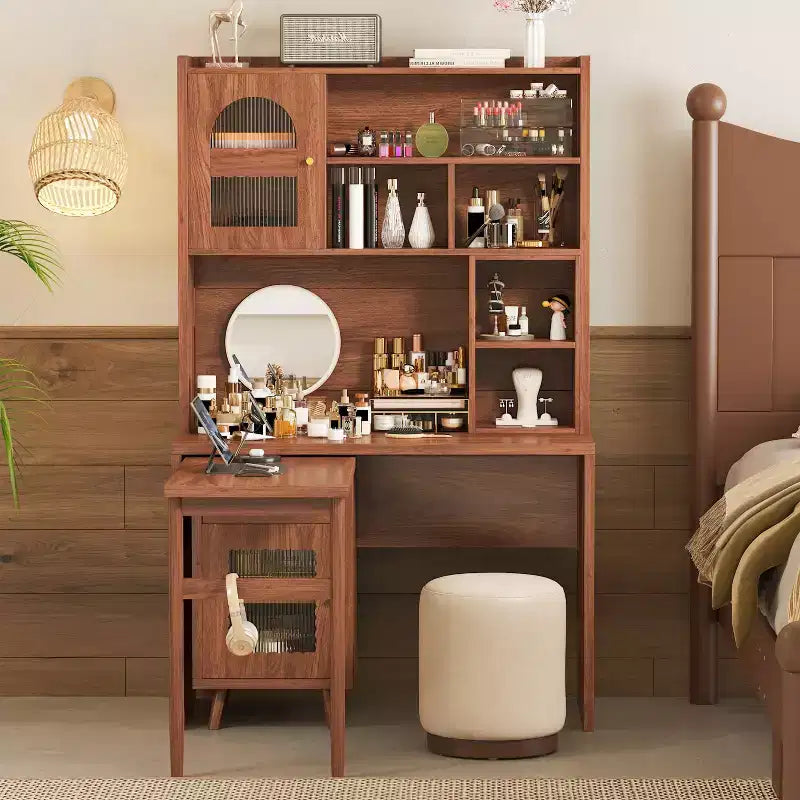 Bureau d'ordinateur en bois moderne Okak pour la maison avec plateau/chaise et étagère, bureau d'écriture de rangement pour adolescents et étudiants pour l'étude, le bureau