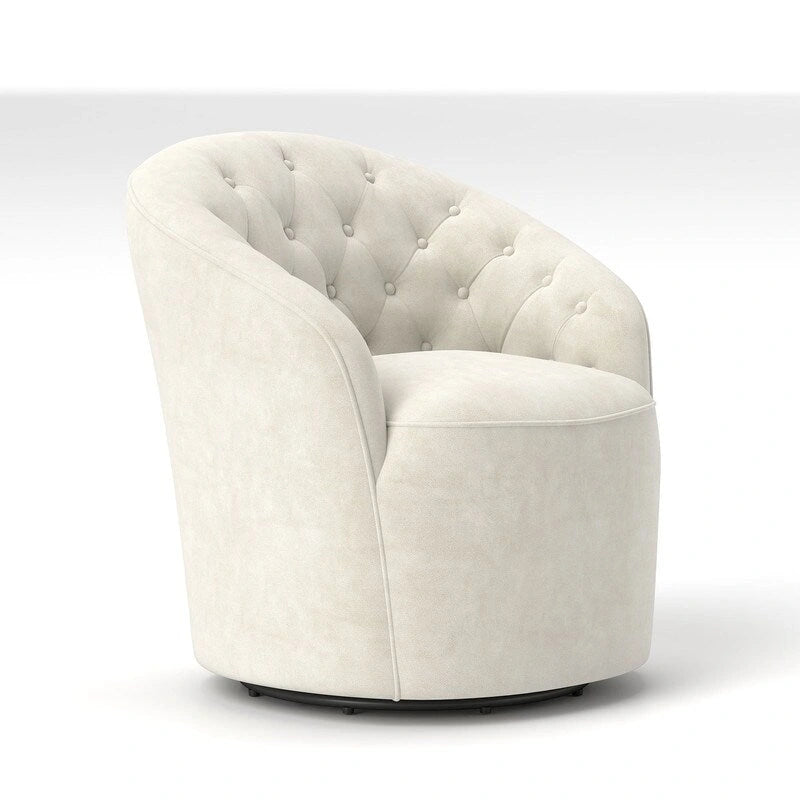 Fauteuils pivotants à 360 degrés en velours capitonné moderne SEYNAR avec dossier touffeté (lot de 2)