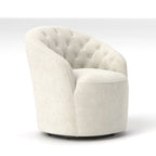 Fauteuils pivotants à 360 degrés en velours capitonné moderne SEYNAR avec dossier touffeté (lot de 2)